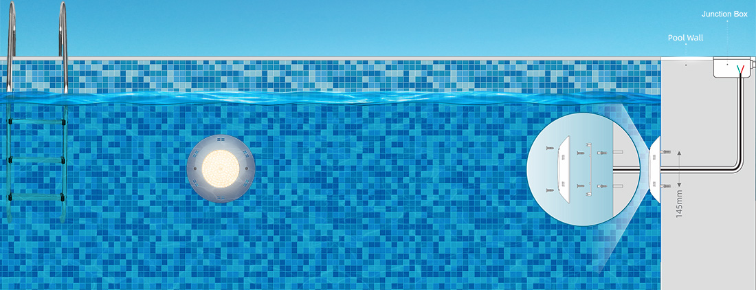 2)led wall mounted pool lights