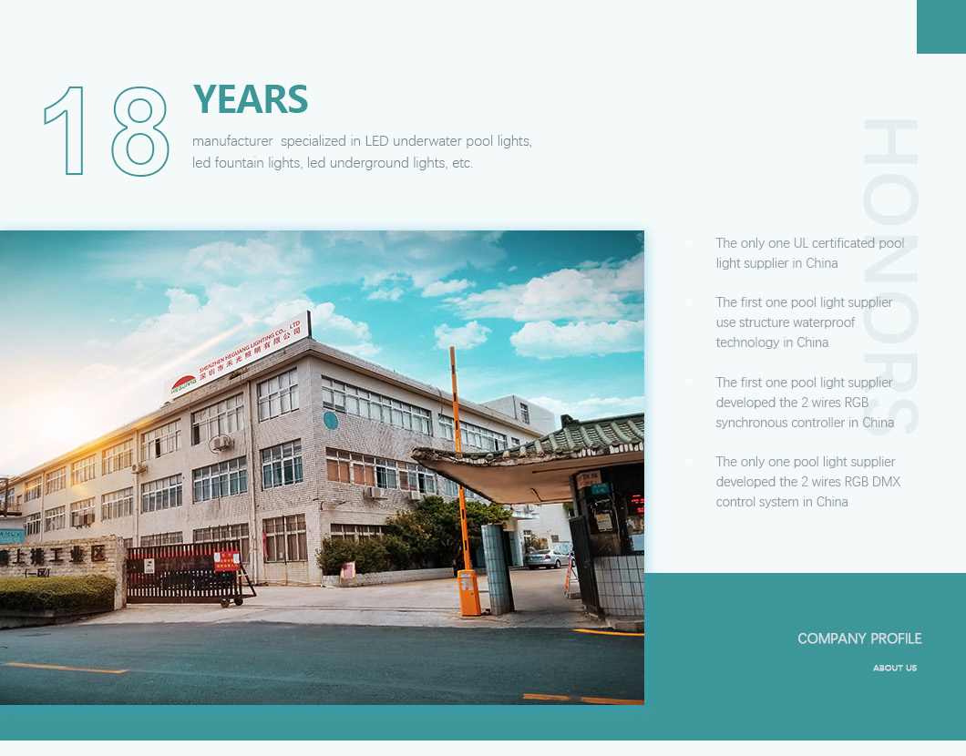 Swimming pool light factory